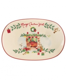 A holly motif drawn from the classic Holiday dinnerware pattern combined with colorful new depictions of the Christmas season makes this Lenox tray a festive addition to any table, as well as a beautiful gift. Adorned with Merry Christmas Y'all. A holly motif drawn from the classic Holiday dinnerware pattern combined with colorful new depictions of the Christmas season makes this Lenox tray a festive addition to any table, as well as a beautiful gift. Adorned with Merry Christmas Y'all.
