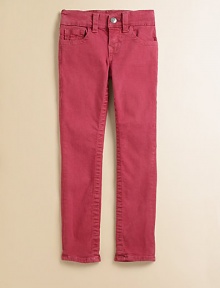 A not-so-basic pair of leggings gets a colorful update with tonal stitching and a stretchy, skinny silhouette.Front button closureBelt loopsZip flyFaux front pocketsBack patch pocketsCotton/Polyester/ElastaneMachine washImported of American fabric A not-so-basic pair of leggings gets a colorful update with tonal stitching and a stretchy, skinny silhouette.Front button closureBelt loopsZip flyFaux front pocketsBack patch pocketsCotton/Polyester/ElastaneMachine washImported of American fabric