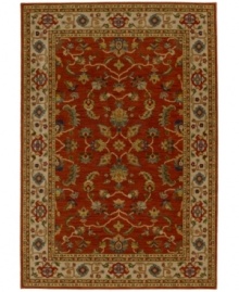 A colorful mosaic of florals and geometric accents present detailed imagery akin to fine needlework. The Knightsen area rug from Karastan incorporates traditional colors with incredibly thick, long pile for supreme softness and luxurious style underfoot. A colorful mosaic of florals and geometric accents present detailed imagery akin to fine needlework. The Knightsen area rug from Karastan incorporates traditional colors with incredibly thick, long pile for supreme softness and luxurious style underfoot.