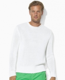 A polished long-sleeved roll-neck sweater is crafted from soft jersey-knit cotton with ribbed accents.