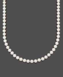 Polish your look with bright white pearls. Belle de Mer necklace features AAA Akoya cultured pearls (8-8-1/2 mm) set in 14k gold. Approximate length: 16 inches.