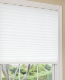 Get a custom look at an affordable price with the Easy Touch® Fabric Pleated Shade. Just cut to your desired measurements and shades filter light and help provide insulation to promote energy efficiency. Optimum for safety, these cordless shades glide up and down at the touch of a button. Inside/outside mount. Get a custom look at an affordable price with the Easy Touch® Fabric Pleated Shade. Just cut to your desired measurements and shades filter light and help provide insulation to promote energy efficiency. Optimum for safety, these cordless shades glide up and down at the touch of a button. Inside/outside mount.
