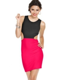 Blocks of cotton-candy hues create the perfect contrast on a curve-hugging party dress that bares major skin! From Say What?. Blocks of cotton-candy hues create the perfect contrast on a curve-hugging party dress that bares major skin! From Say What?.