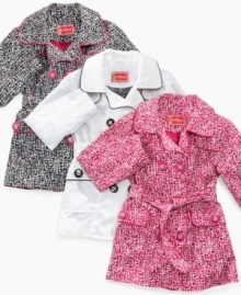 Bundle up. She can add sophistication to her daily style with one of these double-breasted trench coats from Dollhouse. Bundle up. She can add sophistication to her daily style with one of these double-breasted trench coats from Dollhouse.