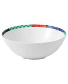 Make your table a masterpiece. Royal Doulton's Paolozzi serving bowl is trimmed with vibrant graphic designs inspired by the work of Sir Eduardo Paolozzi, a pivotal figure in pop art history. Make your table a masterpiece. Royal Doulton's Paolozzi serving bowl is trimmed with vibrant graphic designs inspired by the work of Sir Eduardo Paolozzi, a pivotal figure in pop art history.