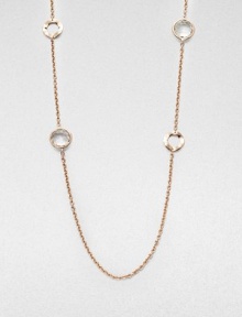 From the Lite Links Collection. A long and elegant style featuring faceted clear quartz stones and open circles in a station design in sterling silver and 18k gold, finished in the warm glow of 18k rose goldplating. Clear quartzSterling silver and 18k gold with 18k rose goldplatingLength, about 37Lobster clasp closureImported From the Lite Links Collection. A long and elegant style featuring faceted clear quartz stones and open circles in a station design in sterling silver and 18k gold, finished in the warm glow of 18k rose goldplating. Clear quartzSterling silver and 18k gold with 18k rose goldplatingLength, about 37Lobster clasp closureImported