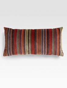 Richly striped in a sophisticated palette that's quintessential Missoni, this shapely pillow is done in plush velvet and makes a luxurious accent.Zip-off coverViscose/cottonDown/feather fill16L X 12HDry cleanMade in Italy Richly striped in a sophisticated palette that's quintessential Missoni, this shapely pillow is done in plush velvet and makes a luxurious accent.Zip-off coverViscose/cottonDown/feather fill16L X 12HDry cleanMade in Italy
