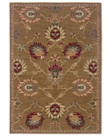 Boasting the weathered look of antique area rugs, the Perennial area rug from Sphinx updates this tradition with pops of colors like burgundy, sage and autumn bronze. Crafted in the USA with a hard-twist nylon construction for eye-catching, durable design. Boasting the weathered look of antique area rugs, the Perennial area rug from Sphinx updates this tradition with pops of colors like burgundy, sage and autumn bronze. Crafted in the USA with a hard-twist nylon construction for eye-catching, durable design.