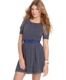 Charming stripes and polka dots spruce up this dreamy, short-sleeved dress from Tommy Girl. Pair it with cute accessories for a look that's sure to impress! Charming stripes and polka dots spruce up this dreamy, short-sleeved dress from Tommy Girl. Pair it with cute accessories for a look that's sure to impress!