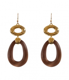 Step into chic 50s style with Alexis Bittars modular metal and lucite link earrings - Polished gold-toned link, warm sepia lucite link, wire backs - For pierced ears - Wear with everything from pullovers and pencil skirts to cocktail dresses and Mary-Janes Step into chic 50s style with Alexis Bittars modular metal and lucite link earrings - Polished gold-toned link, warm sepia lucite link, wire backs - For pierced ears - Wear with everything from pullovers and pencil skirts to cocktail dresses and Mary-Janes
