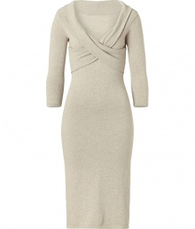 This ultra-luxe office-ready dress from Ralph Lauren combines figure-hugging style with lavish cashmere - Off the shoulder crisscross neckline, three-quarter sleeves, fitted silhouette, pencil skirt - Pair with peep-toe pumps and a slim trench This ultra-luxe office-ready dress from Ralph Lauren combines figure-hugging style with lavish cashmere - Off the shoulder crisscross neckline, three-quarter sleeves, fitted silhouette, pencil skirt - Pair with peep-toe pumps and a slim trench
