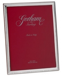 Sumptuous sterling silver and time-honored Italian craftsmanship make Gorham's Milazzo picture frame worthy of your finest moments. With a braided edge and polished finish. Sumptuous sterling silver and time-honored Italian craftsmanship make Gorham's Milazzo picture frame worthy of your finest moments. With a braided edge and polished finish.