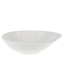 Reshape modern tables with the Flow soup bowl from Villeroy & Boch. A fluid, asymmetrical design in white fine china offers unconventional elegance for every meal and occasion. Reshape modern tables with the Flow soup bowl from Villeroy & Boch. A fluid, asymmetrical design in white fine china offers unconventional elegance for every meal and occasion.
