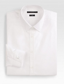 A slim-fitting shirt in mini-diamante cotton jacquard with tonal embroidery at the waist. Buttonfront Mother-of-pearl cufflinks Cotton Dry clean Made in Italy A slim-fitting shirt in mini-diamante cotton jacquard with tonal embroidery at the waist. Buttonfront Mother-of-pearl cufflinks Cotton Dry clean Made in Italy