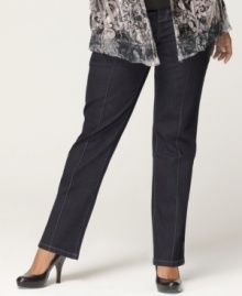 Glamorize your casual look with Style&co.'s plus size straight leg jeans, showcasing rhinestone pockets. (Clearance) Glamorize your casual look with Style&co.'s plus size straight leg jeans, showcasing rhinestone pockets. (Clearance)