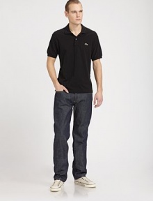 Classic blues, cut with a slightly slimmer leg and made for any weekend reason or season. Five-pocket styleZip flyInseam, about 33CottonMachine washImported Classic blues, cut with a slightly slimmer leg and made for any weekend reason or season. Five-pocket styleZip flyInseam, about 33CottonMachine washImported