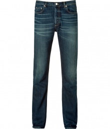 Theres nothing like the perfect pair of jeans! - Jeans from the Italian fashion label Golden Goose - In medium blue cotton with a cool used look - Modern slim cut, with slim-cut legs - Button closure with zip - Classic 5-pocket - Combine best with T-shirts or casual pullovers - Pair with sneakers or boots
