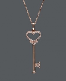 Give her your whole heart this season. Effy Collection's symbolic and stylish key pendant features a chic, cut-out design decorated with sparkling, round-cut diamonds (1/5 ct. t.w.). Crafted in 14k rose gold. Approximate length: 18 inches. Approximate drop: 1-3/4 inches. Give her your whole heart this season. Effy Collection's symbolic and stylish key pendant features a chic, cut-out design decorated with sparkling, round-cut diamonds (1/5 ct. t.w.). Crafted in 14k rose gold. Approximate length: 18 inches. Approximate drop: 1-3/4 inches.