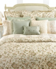A 2 flange of pleated pale green organza surrounds this luxe decorative pillow from Lauren Ralph Lauren. Sumptuous and airy, it completes the vintage look of the Romantic Traveler ensemble. (Clearance) A 2 flange of pleated pale green organza surrounds this luxe decorative pillow from Lauren Ralph Lauren. Sumptuous and airy, it completes the vintage look of the Romantic Traveler ensemble. (Clearance)
