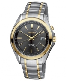 Always in motion: Your own movement powers this kinetic Seiko watch in two-tone stainless steel.