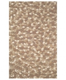 Like the dappled floor of a natural spring, the Earth rug from the Gallia collection is delight to behold. With a richly textured surface that can only be created through intricate hand carving, the rug offers a pebble motif in muted, organic hues for an inspiring addition to your decor. Like the dappled floor of a natural spring, the Earth rug from the Gallia collection is delight to behold. With a richly textured surface that can only be created through intricate hand carving, the rug offers a pebble motif in muted, organic hues for an inspiring addition to your decor.