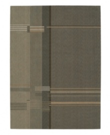 The Calvin Klein Loom Select Rug Collection offers a modern design approach to floor coverings with an emphasis on distinct colors and subtle textures. Woven in plush wool with refined accents of hand carving, these rugs provide a dense and luxurious texture, while a soft patina imbues each carpet with distinct depth and design distinction. Features a series of different sized vertical panels in neutral earthtone colors layered over with three sets of horizontal stripes. The result is a modern design with an abstract feel that will fit easily into any room in your home. The Calvin Klein Loom Select Rug Collection offers a modern design approach to floor coverings with an emphasis on distinct colors and subtle textures. Woven in plush wool with refined accents of hand carving, these rugs provide a dense and luxurious texture, while a soft patina imbues each carpet with distinct depth and design distinction. Features a series of different sized vertical panels in neutral earthtone colors layered over with three sets of horizontal stripes. The result is a modern design with an abstract feel that will fit easily into any room in your home.