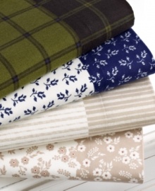 Soft and sumptuous pure cotton flannel wraps you in warmth with this Coordinating Flannel sheet set from Martha Stewart Collection. Choose from floral, stripe or plaid patterns. Soft and sumptuous pure cotton flannel wraps you in warmth with this Coordinating Flannel sheet set from Martha Stewart Collection. Choose from floral, stripe or plaid patterns.