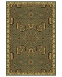 This traditionally styled rug from the St. Lawrence collection relies on timeless design to convey its stunning message. With an elaborate network of vines, blossoms and leaves woven into a sea green field, the unique rug brings classic grace and elegance into your home. This traditionally styled rug from the St. Lawrence collection relies on timeless design to convey its stunning message. With an elaborate network of vines, blossoms and leaves woven into a sea green field, the unique rug brings classic grace and elegance into your home.