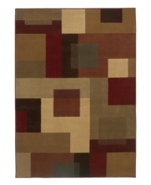 A mosaic of hues, the Amelia area rug presents a conceptual design of overlapping colors and shapes that offer a sophisticated, modern look. Constructed of soft, low pile fibers for an exquisite finish to any room decor. A mosaic of hues, the Amelia area rug presents a conceptual design of overlapping colors and shapes that offer a sophisticated, modern look. Constructed of soft, low pile fibers for an exquisite finish to any room decor.
