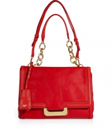 Upgrade ladylike looks with this luxurious must-have statement bag from Diane von Furstenberg - Front flap with magnetic snap closure, snapped slit pocket underneath, zippered back pocket, chain detailed satchel handle, leather shoulder strap, lip-shaped mirror attached to handle, adjustable width with snapped sides, inside zippered back wall pocket, 3 front wall slit pockets - Perfect for dressing up work and off-duty looks alike Upgrade ladylike looks with this luxurious must-have statement bag from Diane von Furstenberg - Front flap with magnetic snap closure, snapped slit pocket underneath, zippered back pocket, chain detailed satchel handle, leather shoulder strap, lip-shaped mirror attached to handle, adjustable width with snapped sides, inside zippered back wall pocket, 3 front wall slit pockets - Perfect for dressing up work and off-duty looks alike