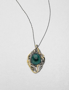 From the Elements Siyabona Collection. A richly hued, faceted chunk of pyrite is set within a sculptural two-tone design, accented with Swarovski crystals and white quartz, and dangling from a gunmetal chain.CrystalPyrite and white quartzGoldtone, gunmetal plate and ruthenium plate Chain length, about 16 plus 3 extenderLobster claspMade in USA From the Elements Siyabona Collection. A richly hued, faceted chunk of pyrite is set within a sculptural two-tone design, accented with Swarovski crystals and white quartz, and dangling from a gunmetal chain.CrystalPyrite and white quartzGoldtone, gunmetal plate and ruthenium plate Chain length, about 16 plus 3 extenderLobster claspMade in USA