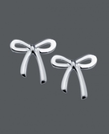 Style that will throw you for a loop! Tie it all together in Unwritten's adorable ribbon studs. Crafted in sterling silver. Approximate diameter: 1/2 inch. Style that will throw you for a loop! Tie it all together in Unwritten's adorable ribbon studs. Crafted in sterling silver. Approximate diameter: 1/2 inch.