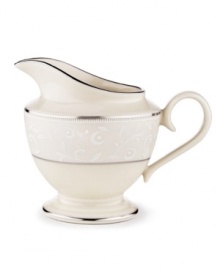 Welcome your guests to the table with the formal elegance of Lenox's Pearl Innocence dinnerware and dishes collection. This fine bone china brings together a graceful tone-on-tone design with hand enameled pearl-like accents and rich bands of polished platinum. Qualifies for Rebate Welcome your guests to the table with the formal elegance of Lenox's Pearl Innocence dinnerware and dishes collection. This fine bone china brings together a graceful tone-on-tone design with hand enameled pearl-like accents and rich bands of polished platinum. Qualifies for Rebate