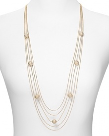 Layered jewels reign supreme this season, so slip on this chain and crystal ball necklace from RJ Graziano as a fun way to tap into the trend. Layered jewels reign supreme this season, so slip on this chain and crystal ball necklace from RJ Graziano as a fun way to tap into the trend.