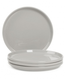 Keep the kitchen and table in check with Stax Living dinnerware. A simple gray finish adorns salad plates for everyday use, in a shape designed for efficient stacking and storage. Perfect for small spaces! Keep the kitchen and table in check with Stax Living dinnerware. A simple gray finish adorns salad plates for everyday use, in a shape designed for efficient stacking and storage. Perfect for small spaces!