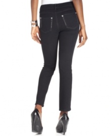 Look your best in these Style&co. straight-leg petite jeans, featuring a special tummy-smoothing panel and slimming seams at the front. Look your best in these Style&co. straight-leg petite jeans, featuring a special tummy-smoothing panel and slimming seams at the front.