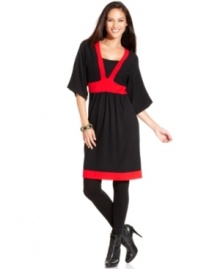 Bold colorblocking updates a classic silhouette from Style&co. A winner for work or the weekend, this versatile petite dress will be your go-to in no time! Bold colorblocking updates a classic silhouette from Style&co. A winner for work or the weekend, this versatile petite dress will be your go-to in no time!