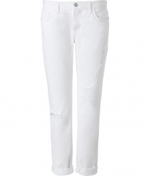 Detailed in super soft denim, J Brand Jeans boyfriend jeans are a four-season staple perfect for giving your look that effortless-cool edge - Classic five-pocket style, zip fly, button closure, belt loops - Slouchy boyfriend fit - Wear rolled up with feminine silk tees, blazers and ankle boots