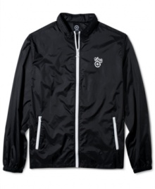 Give your fall look a modern addition with this track jacket windbreaker from LRG. Give your fall look a modern addition with this track jacket windbreaker from LRG.