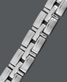 Style and strength combine with this durable men's bracelet. Crafted in titanium, bracelet features a dual finish link. Approximate length: 8-1/2 inches. Style and strength combine with this durable men's bracelet. Crafted in titanium, bracelet features a dual finish link. Approximate length: 8-1/2 inches.