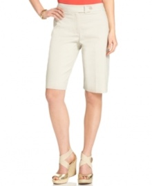 These chic Bermuda shorts from Jones New York Signature are springtime essentials. Dress them up with wedges or dress them down with flats These chic Bermuda shorts from Jones New York Signature are springtime essentials. Dress them up with wedges or dress them down with flats