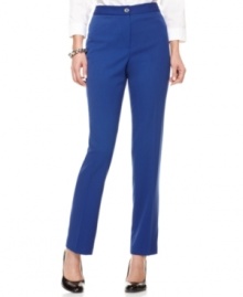 Add a bold shot of blue to your work wardrobe with Jones New York's petite, slim-fitting pants. (Clearance)