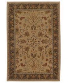 Vintage tones are arranged in a transitional floral motif upon this Cornwall area rug from Karastan's Bellingham collection, adding a perfect accent to classic and modern decors alike. Made in the USA of pure New Zealand wool.