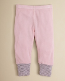 Finished with a banded ministripe cuff, this comfy cotton pant from Splendid Littles brings a sweet, subtle style to your little gal's first wardrobe. Finished with a banded ministripe cuff, this comfy cotton pant from Splendid Littles brings a sweet, subtle style to your little gal's first wardrobe.