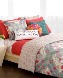A fun poppy hue and eye-catching quilt design make the Trellis comforter cover an irresistible pick-me-up for tired decor. Top it all off with bright stenciled blooms, geometric prints and a pile of whimsical pillows in coordinating hues. (Clearance) A fun poppy hue and eye-catching quilt design make the Trellis comforter cover an irresistible pick-me-up for tired decor. Top it all off with bright stenciled blooms, geometric prints and a pile of whimsical pillows in coordinating hues. (Clearance)
