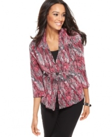 Get a stylish petite layered look in one easy step with this cami-blouse combo from Elementz. An understated bead detail ties the style together. Get a stylish petite layered look in one easy step with this cami-blouse combo from Elementz. An understated bead detail ties the style together.