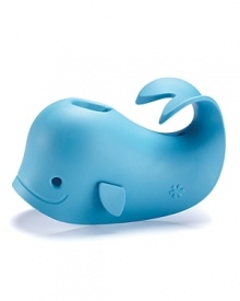 A spout cover that brightens up the bath while keeping baby's head safe from bumps. The sleek design includes an adjustable strap that fits snugly on most tub spouts, and a tail that's also a handy hook, so that Moby can hang around when bathtime's done. A spout cover that brightens up the bath while keeping baby's head safe from bumps. The sleek design includes an adjustable strap that fits snugly on most tub spouts, and a tail that's also a handy hook, so that Moby can hang around when bathtime's done.