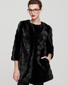 Enrich your look with the decadence of faux fur. This Sam Edelman coat is supremely plush, perfect for your every day when glamour is on the agenda.