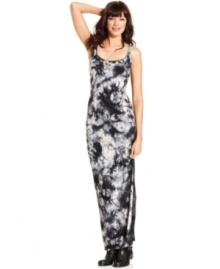 An allover tie-dye adds an urban edge to this RACHEL Rachel Roy maxi dress -- perfectly paired with heels or boots!