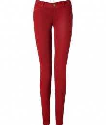 Embrace the seasons love for luxe color with Current Elliotts contemporary coated jean-leggings - Four-pocket style, zip fly, button closure, belt loops - Extra form-fitting - Pair with tissue tees and dramatic fur coats, or go for a more casual look with a knit tops and wedges